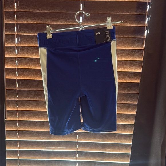 Under Armour Blue and White Athletic Shorts - Picture 2 of 2